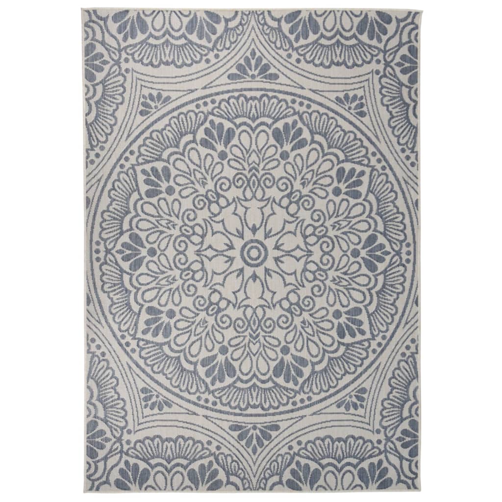 Vidaxl Tapis extérieur avec motif à plat 160x230 cm bleu