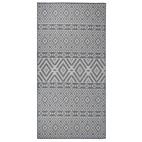 Vidaxl Tapis extérieur avec motif de 100 x 200 cm de motif en bleu
