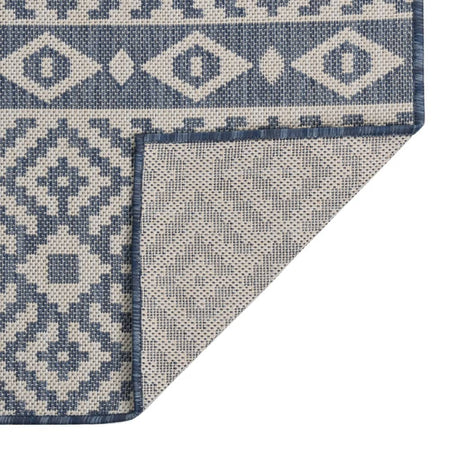 Vidaxl Tapis extérieur avec motif de 100 x 200 cm de motif en bleu