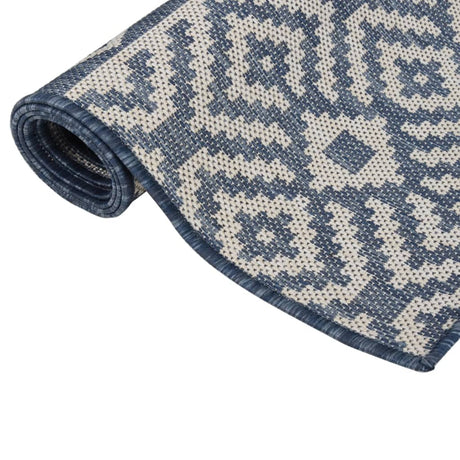 Vidaxl Tapis extérieur avec motif de 100 x 200 cm de motif en bleu