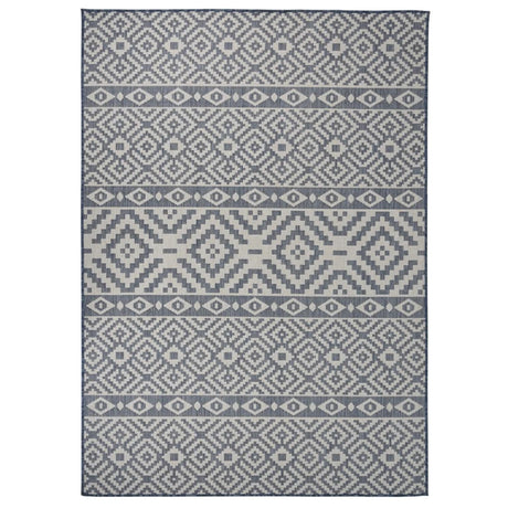 Vidaxl Tapis extérieur avec motif à plat - 120x170 cm en bleu