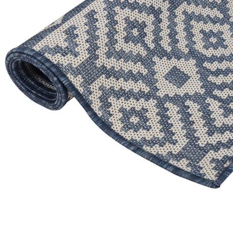 Vidaxl Tapis extérieur avec motif à plat - 120x170 cm en bleu