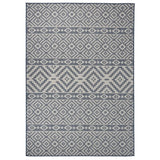 Vidaxl Tapis extérieur avec motif tissé plat 140x200 cm bleu
