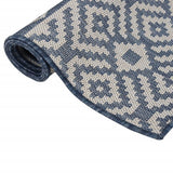 Vidaxl Tapis extérieur avec motif tissé plat 140x200 cm bleu