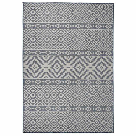 Vidaxl Tapis extérieur avec motif à plat 160x230 cm bleu