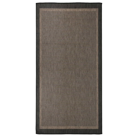 Vidaxl extérieur tapis plat tissé 100x200 cm brun foncé