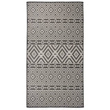 Vidaxl Tapis extérieur avec motif 80x150 cm tissé noir