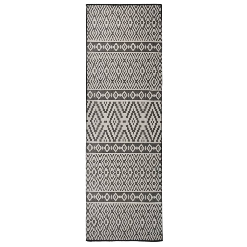 Vidaxx tapis d'extérieur à motif tissé à plat 80x250 cm noir