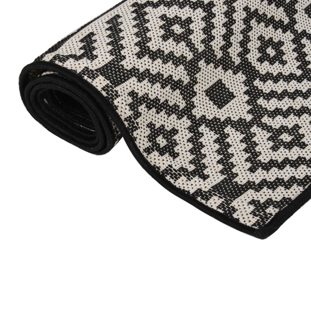 Vidaxx tapis d'extérieur à motif tissé à plat 80x250 cm noir