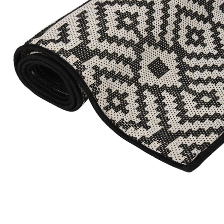 Vidaxl Tapis extérieur avec motif à plat 160x230 cm noir