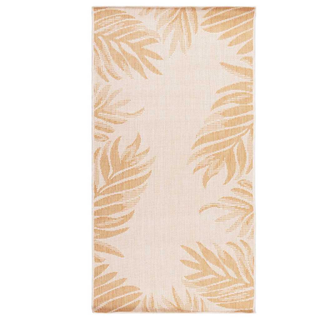 Vidaxl Tapis extérieur avec motif de feuille tissé plat 80x150 cm