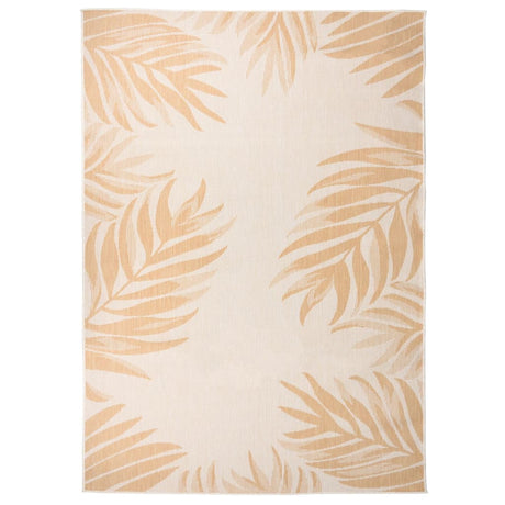 Vidaxl Tapis extérieur avec motif de feuilles tissée plate 140x200 cm