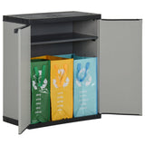 Vidaxl Garden Waste Box 68x40x85 cm Polypropene Grey and Black