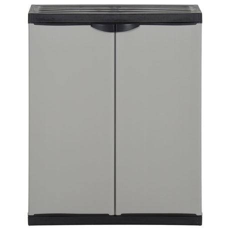 Vidaxl Garden Waste Box 68x40x85 cm Gris et noir en polypropène et noir