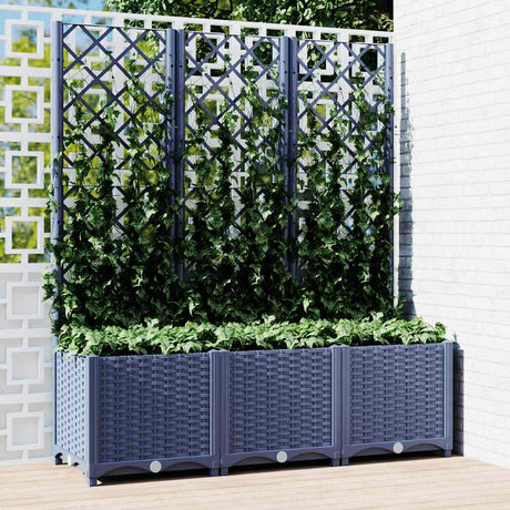 Jardinière Vidaxl avec talons 120x40x136 cm en polypropène gris foncé