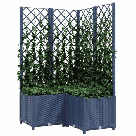Planteur Vidaxl avec slat 80x80x136 cm en polypropène gris foncé