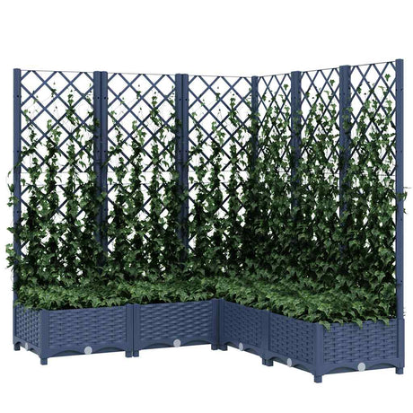 Vidaxl Planning Boîte avec scolarisé 120x120x121.5 cm Gris foncé en polypropène