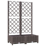 Planteur Vidaxl avec slat 80x40x121,5 cm en brun polypropène