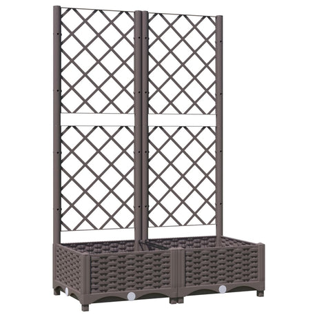 Planteur Vidaxl avec slat 80x40x121,5 cm en brun polypropène