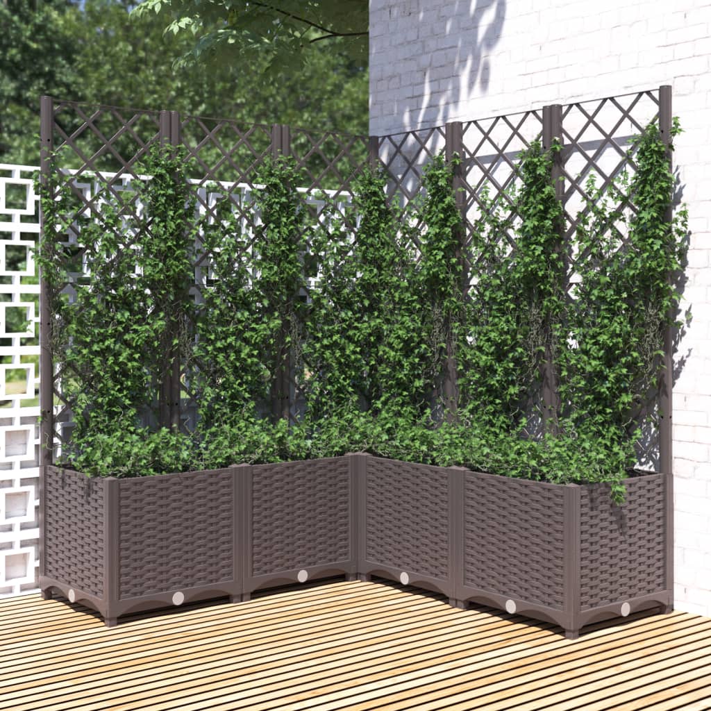 Vidaxl Plantter mat Slat Aarbecht 120x120x136 cm Polypropen brong