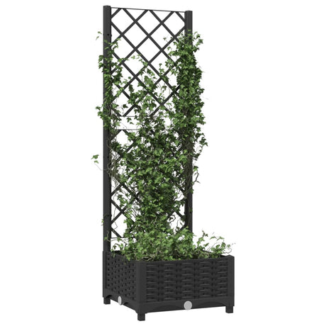 Boîte de planification Vidaxl avec treillis noir 40x40x121,5 cm pp