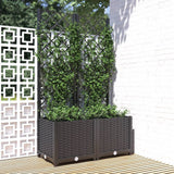 Planteur vidaxl avec slat 80x40x136 cm en polypropène noir