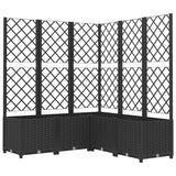 Jardinière Vidaxl avec latwerk 120x120x136 cm Black en polypropène