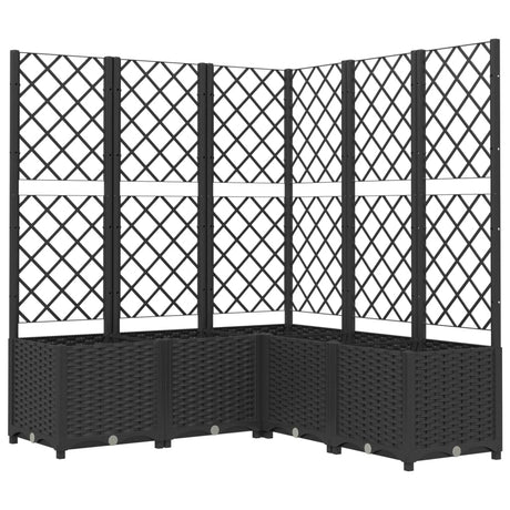 Jardinière Vidaxl avec latwerk 120x120x136 cm Black en polypropène