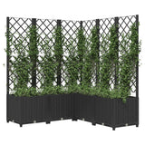 Jardinière Vidaxl avec latwerk 120x120x136 cm Black en polypropène