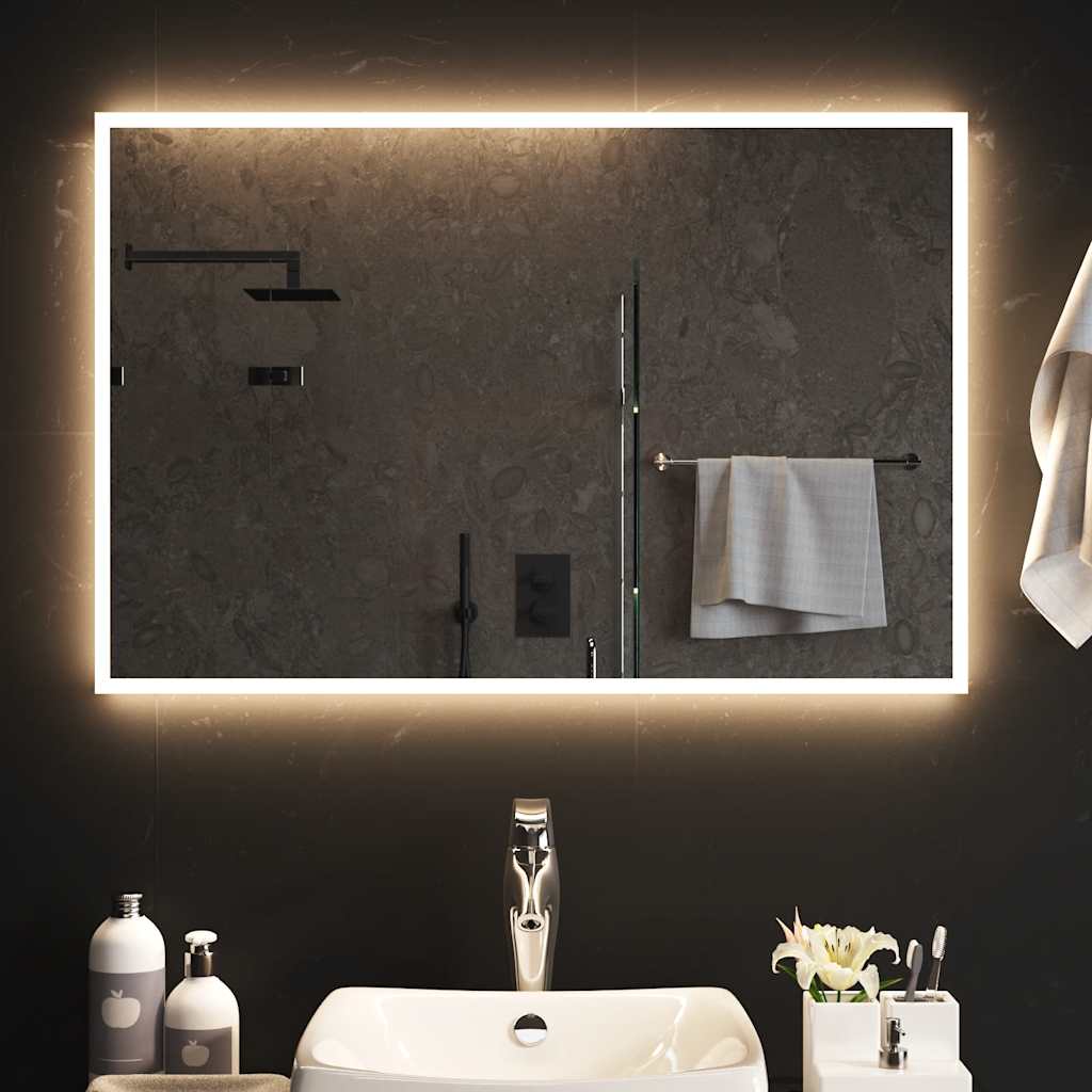 Miroir de salle de bain Vidaxl LED 90x60 cm