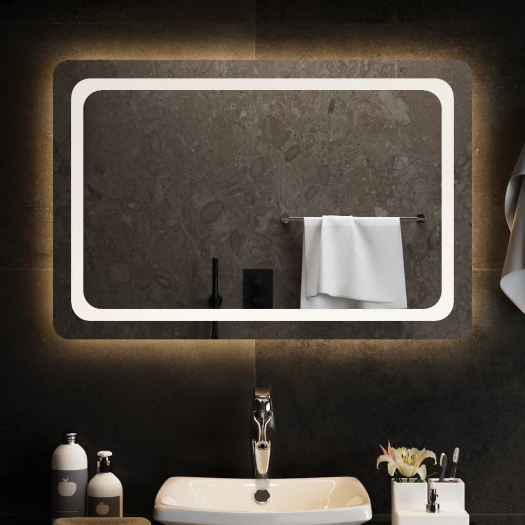 LED de espejo de baño Vidaxl 90x60 cm