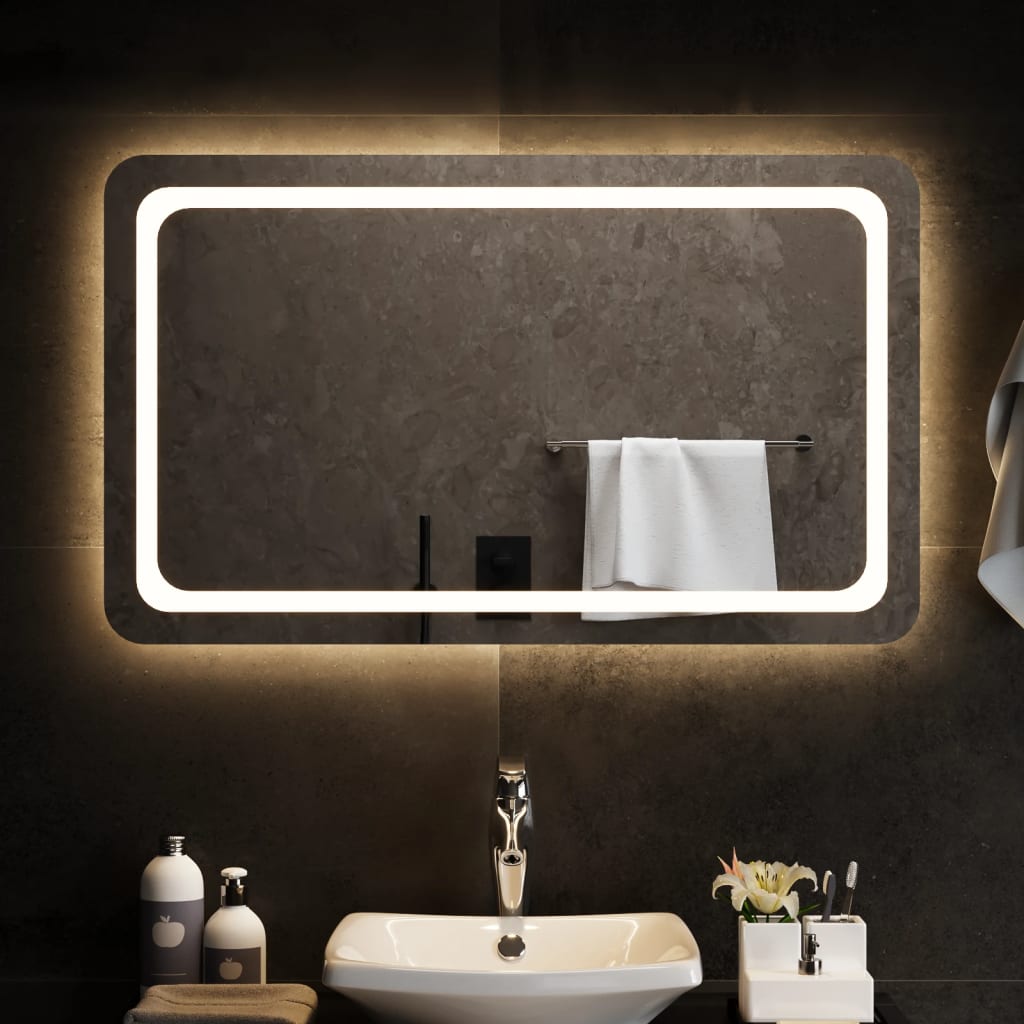 Miroir de salle de bain Vidaxl LED de 100x60 cm