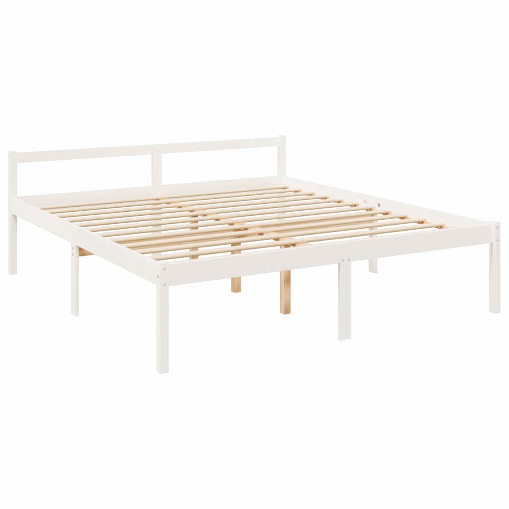 Vidaxl seniorenbed massief grenenhout wit 180x200 cm