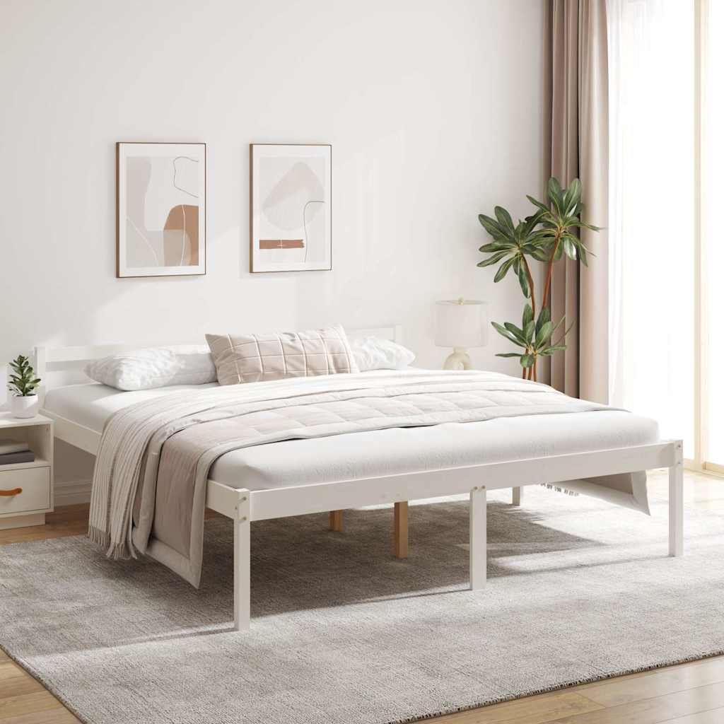 Vidaxl seniorenbed massief grenenhout wit 180x200 cm