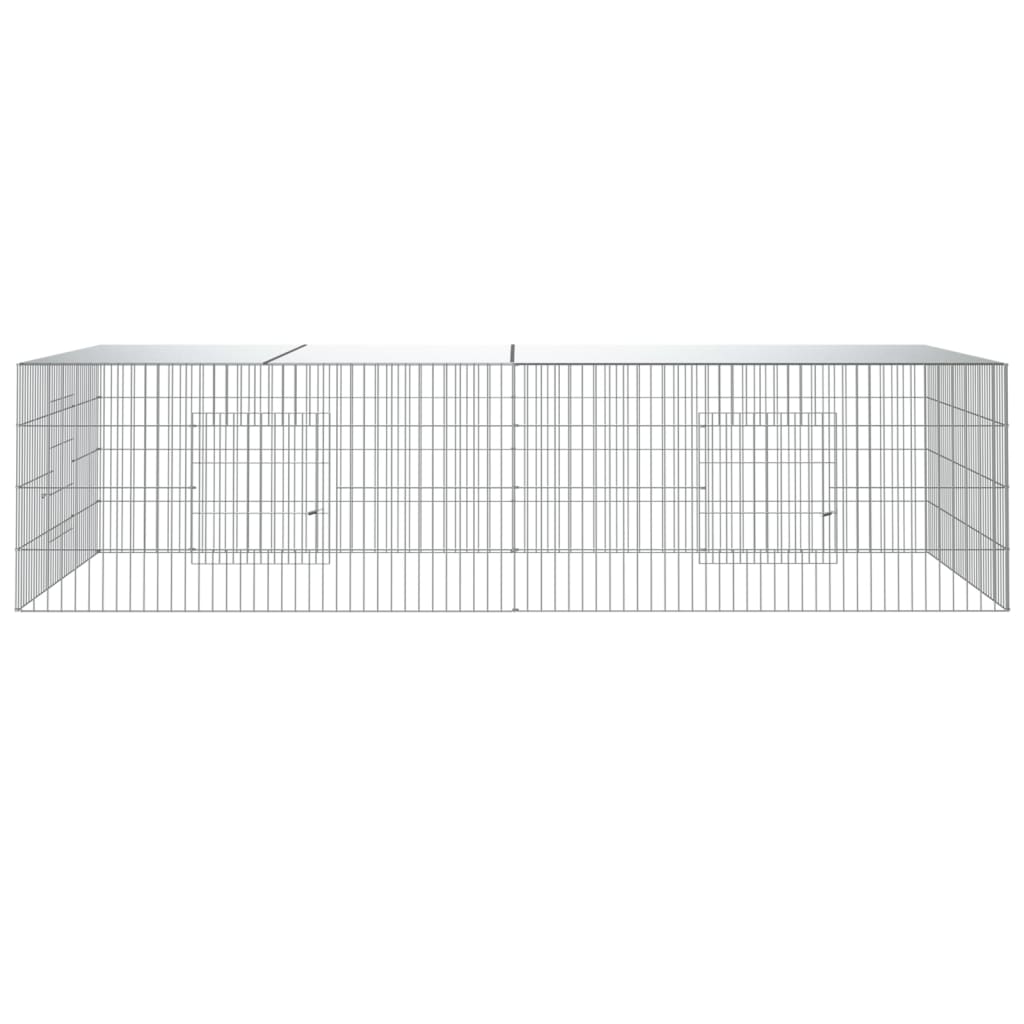 Cage de lapin vidaxl avec 2 panneaux 220x110x55 cm fer galvanisé