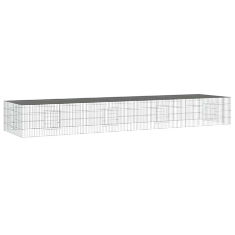 Cage de lapin vidaxl avec 4 panneaux 433x109x54 cm fer galvanisé