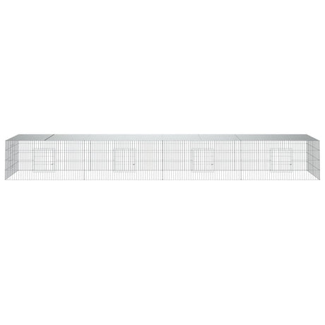 Cage de lapin vidaxl avec 4 panneaux 433x109x54 cm fer galvanisé