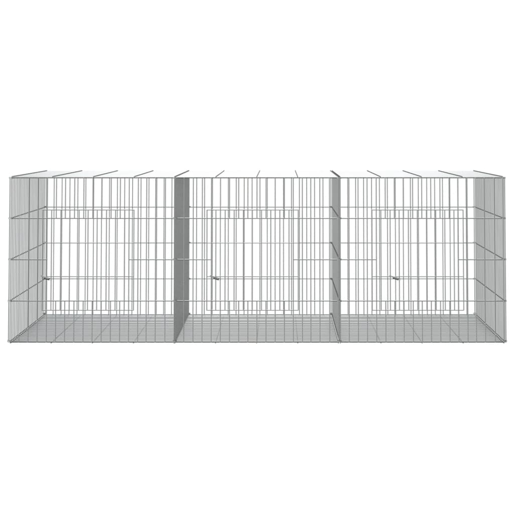 Králičí klece Vidaxl se 3 panely 163x79x54 cm galvanizované železo