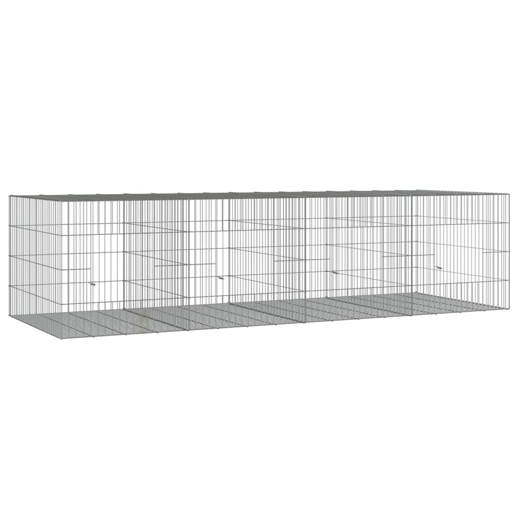 Cage à lapin Vidaxxl avec 4 panneaux 217x79x54 cm en fer galvanisé