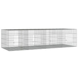Cage à lapin Vidaxxl avec 4 panneaux 217x79x54 cm en fer galvanisé