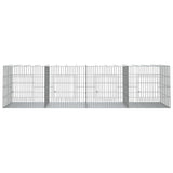 Cage à lapin Vidaxxl avec 4 panneaux 217x79x54 cm en fer galvanisé