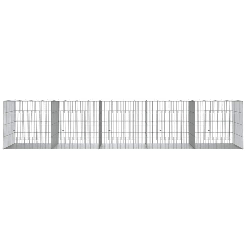 Cage à lapin Vidaxxl avec 5 panneaux 273x79x54 cm en fer galvanisé