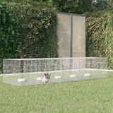 Cage à lapin Vidaxxl avec 5 panneaux 273x79x54 cm en fer galvanisé