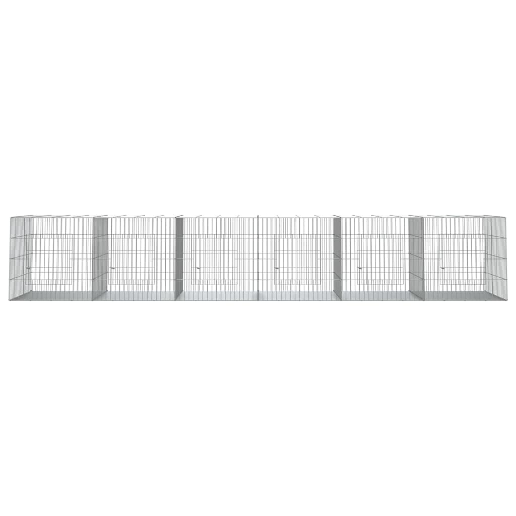 Vidaxl Rabbit Cage with 6 panels 327x79x54 cm galvanized iron