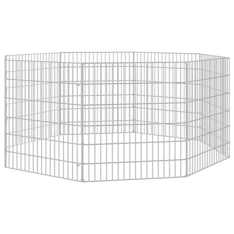 Enceinte animale vidaxl 8 panneaux 54x60 cm fer galvanisé