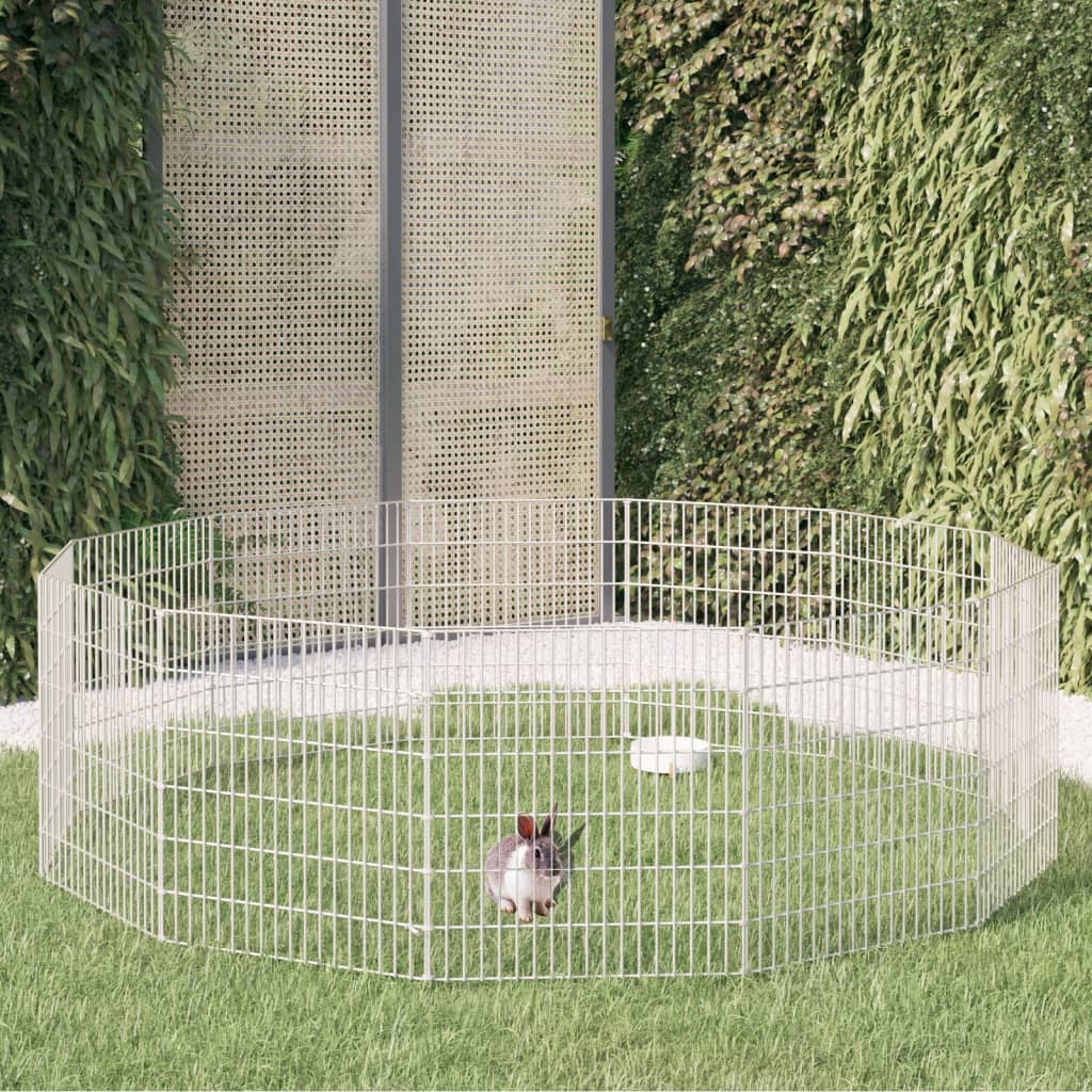 Vidaxl Rabbit Cage med 12 paneler 54x60 cm galvaniseret jern