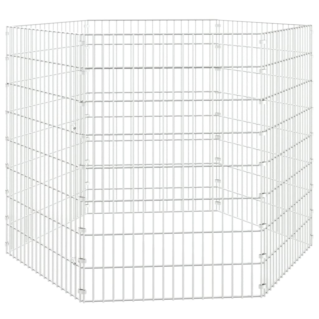 Vidaxl Animal Enclosure 6 Pannelli 54x80 cm Galvanizzato