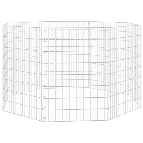 Enceinte animale vidaxl 8 panneaux 54x80 cm fer galvanisé
