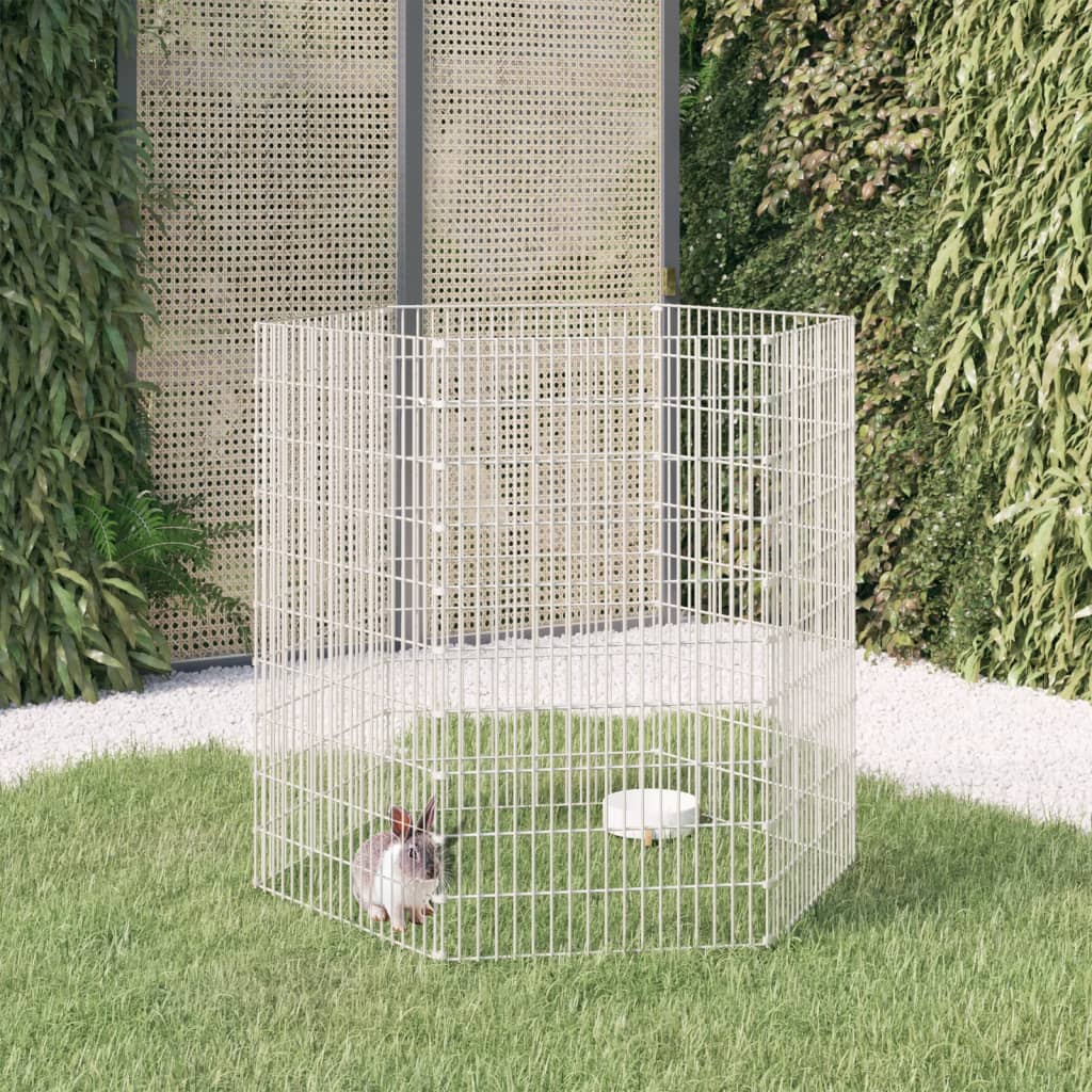 Vidaxl Refugio de animales 6 paneles 54x100 cm de hierro galvanizado