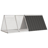 VidaXL Clapier à lapin 201,5x80,5x71 cm Acier galvanisé Anthracite